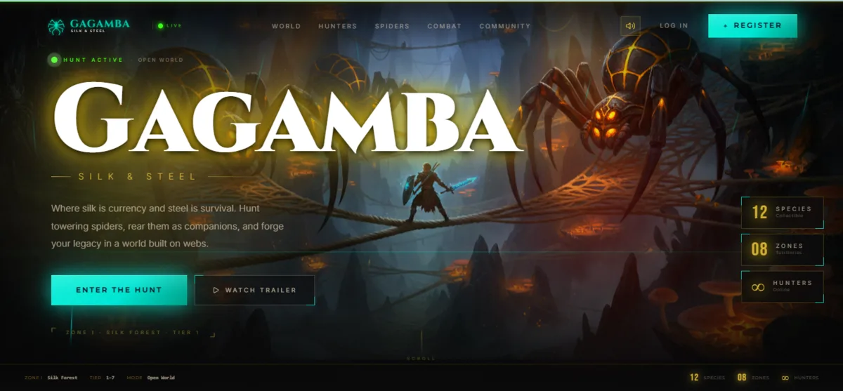 Gagamba homepage preview