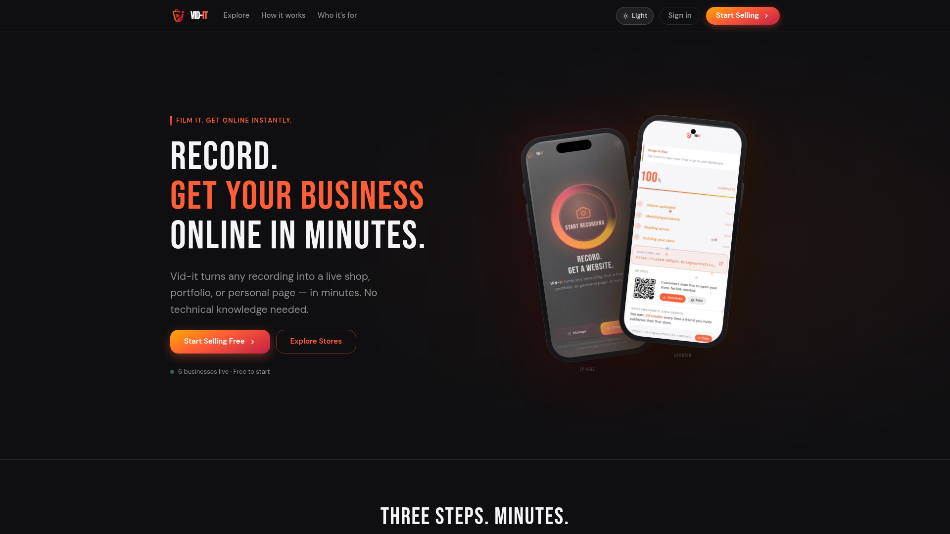 Vid-it homepage preview